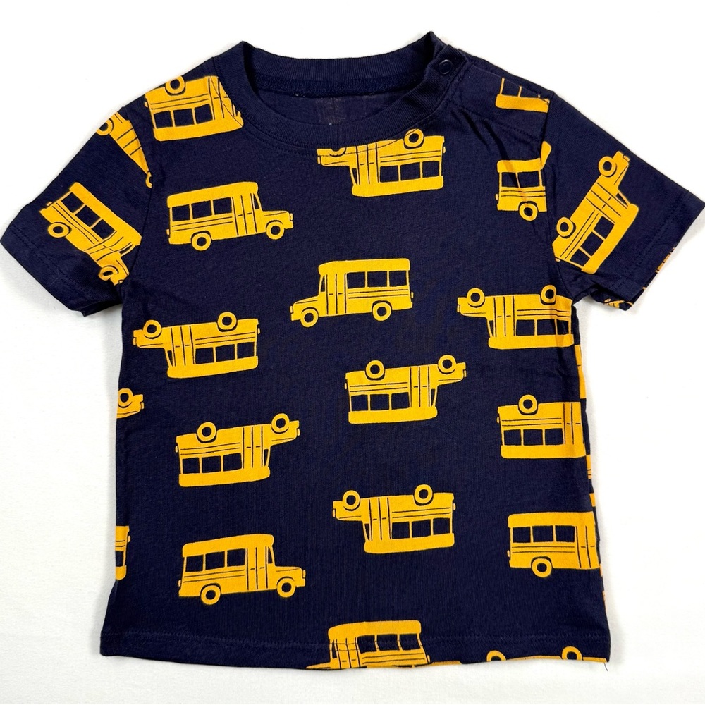MIGHTY GOODS Baby Boy School Bus Graphic Tee 9M Playful Retro Kidcore Preppy‎